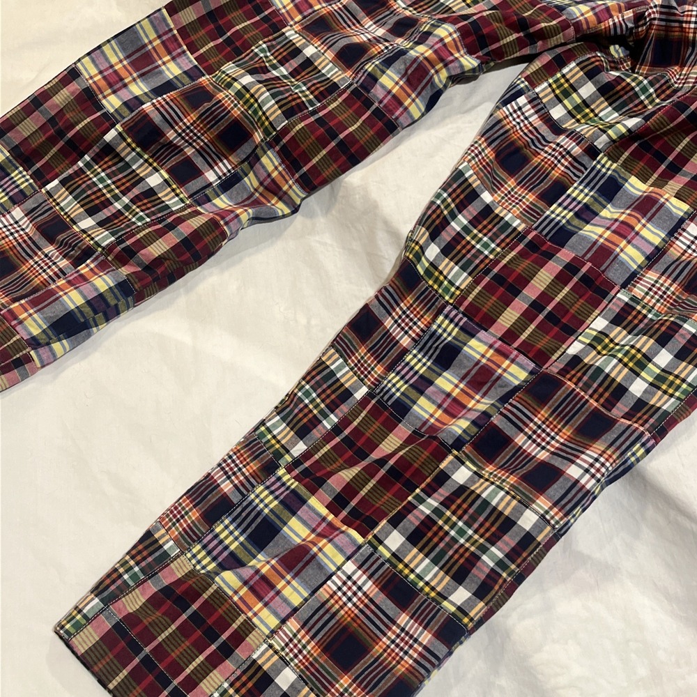 Brooks Brothers 346 Madras Plaid Pants Men's Size 40x30 Preppy Patchwork Cotton - Picture 8 of 9